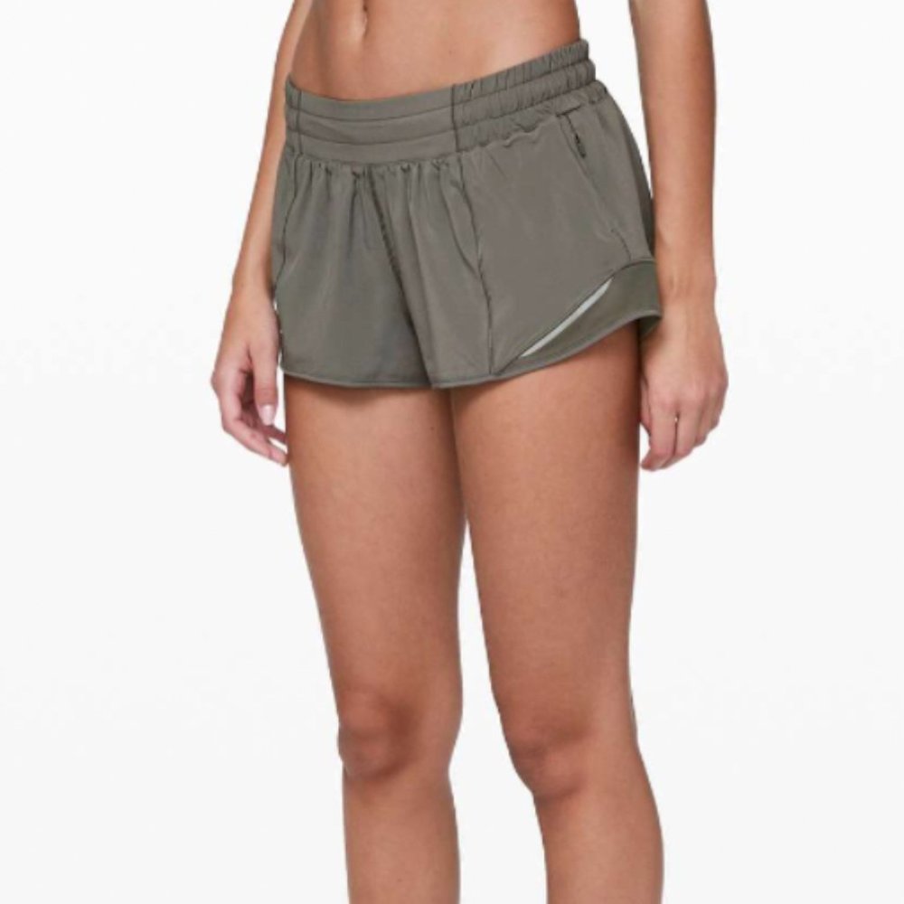 Grey Sage Lululemon Hotty Hot Shorts RARE COLOR